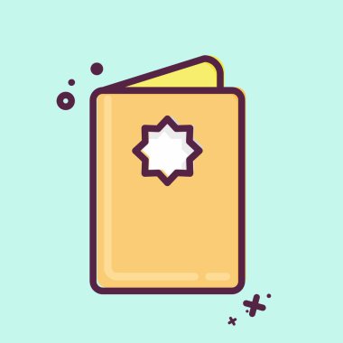 Simge bayram kartı. Kurban Bayramı sembolüyle ilgili. MBE tarzı. Basit dizayn edilebilir. Basit resimleme