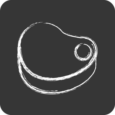 Simge Et. Kurban Bayramı sembolüyle ilgili. Tebeşir stili. Basit dizayn edilebilir. Basit resimleme