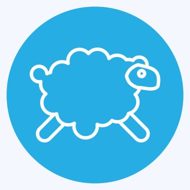 İkon Koyun. Kurban Bayramı sembolüyle ilgili. Mavi Gözler Tarzı. Basit dizayn edilebilir. Basit resimleme