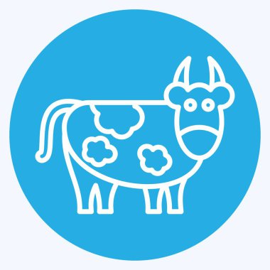 Simge İnek. Kurban Bayramı sembolüyle ilgili. Mavi Gözler Tarzı. Basit dizayn edilebilir. Basit resimleme