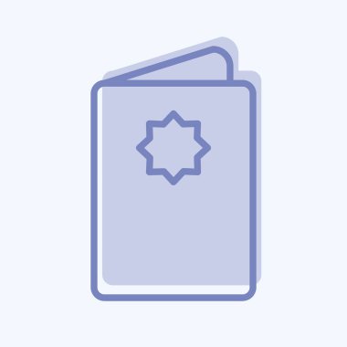 Simge bayram kartı. Kurban Bayramı sembolüyle ilgili. İki ton stili. Basit dizayn edilebilir. Basit resimleme