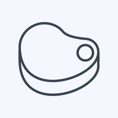 Simge Et. Kurban Bayramı sembolüyle ilgili. Çizgi stili. Basit dizayn edilebilir. Basit resimleme