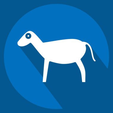 Simge Keçi. Kurban Bayramı sembolüyle ilgili. Uzun Gölge Tarzı. Basit dizayn edilebilir. Basit resimleme