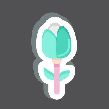 Çıkartma Gülü. Dekorasyon sembolüyle ilgili. Basit dizayn edilebilir. Basit resimleme