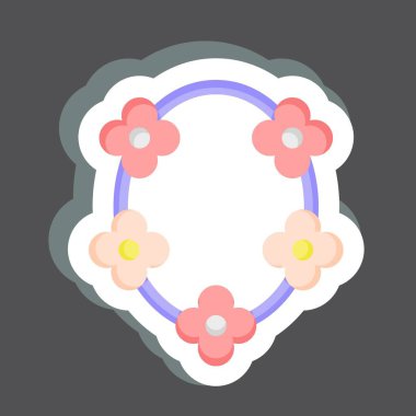 Çıkartma Kolyesi. Dekorasyon sembolüyle ilgili. Basit dizayn edilebilir. Basit resimleme