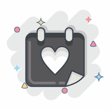 İkon Düğün Günü. Dekorasyon sembolüyle ilgili. Çizgi roman. Basit dizayn edilebilir. Basit resimleme