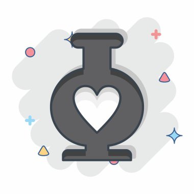 Simge vazosu. Dekorasyon sembolüyle ilgili. Çizgi roman. Basit dizayn edilebilir. Basit resimleme