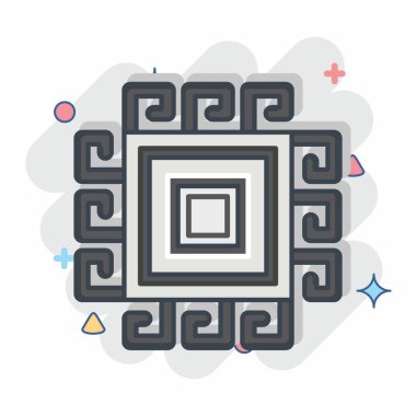 Simge deseni. Dekorasyon sembolüyle ilgili. Çizgi roman. Basit dizayn edilebilir. Basit resimleme