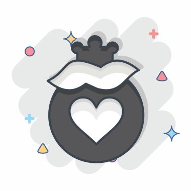 Dekorasyon sembolüyle ilgili ikon hediye 2. Çizgi roman. Basit dizayn edilebilir. Basit resimleme