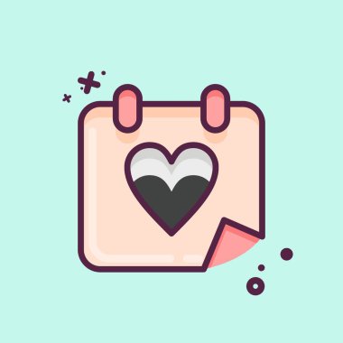 İkon Düğün Günü. Dekorasyon sembolüyle ilgili. MBE tarzı. Basit dizayn edilebilir. Basit resimleme