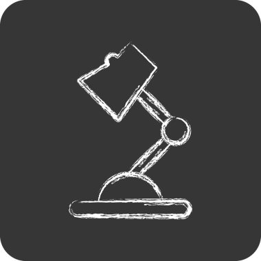 Simge Masası Lambası. Dekorasyon sembolüyle ilgili. Tebeşir stili. Basit dizayn edilebilir. Basit resimleme