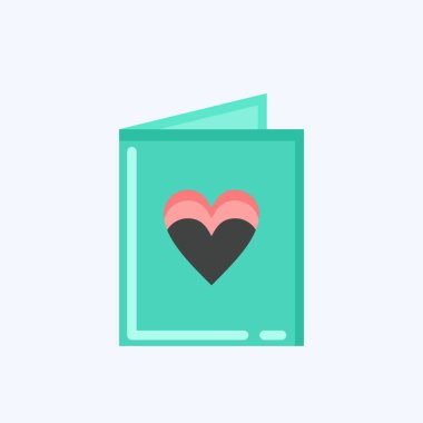 İkon Düğün Davetiyesi. Dekorasyon sembolüyle ilgili. Düz stil. Basit dizayn edilebilir. Basit resimleme