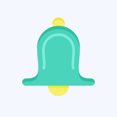Icon Bell. Dekorasyon sembolüyle ilgili. Düz stil. Basit dizayn edilebilir. Basit resimleme