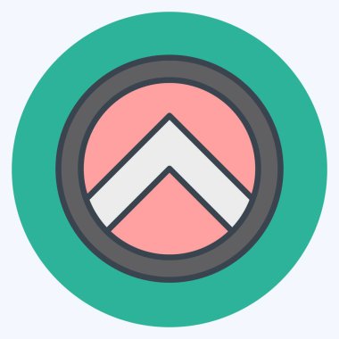 Simge Kalkanı. Dekorasyon sembolüyle ilgili. renk arkadaşı stili. Basit dizayn edilebilir. Basit resimleme