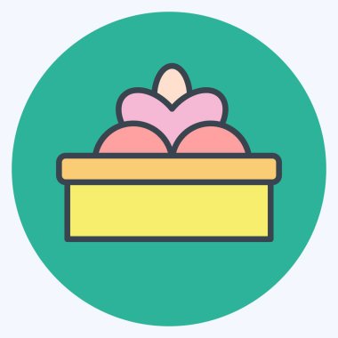 Simge Hediyeleri. Dekorasyon sembolüyle ilgili. renk arkadaşı stili. Basit dizayn edilebilir. Basit resimleme