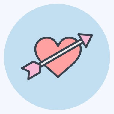 Simge Aşk Tanrısı. Dekorasyon sembolüyle ilgili. renk arkadaşı stili. Basit dizayn edilebilir. Basit resimleme