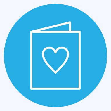 İkon Düğün Davetiyesi. Dekorasyon sembolüyle ilgili. Mavi gözlü. Basit dizayn edilebilir. Basit resimleme