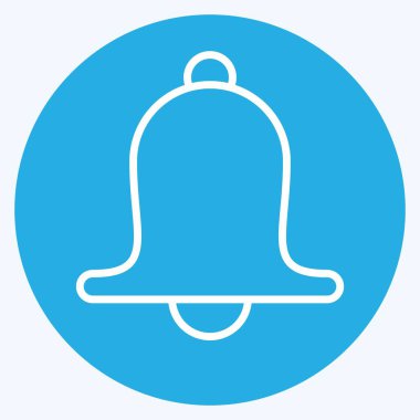 Icon Bell. Dekorasyon sembolüyle ilgili. Mavi gözlü. Basit dizayn edilebilir. Basit resimleme