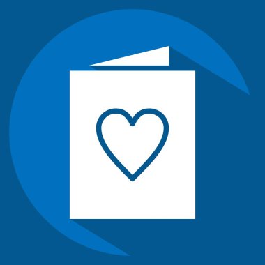 İkon Düğün Davetiyesi. Dekorasyon sembolüyle ilgili. Uzun gölge tarzı. Basit dizayn edilebilir. Basit resimleme