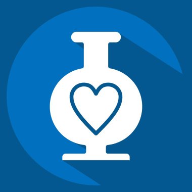 Simge vazosu. Dekorasyon sembolüyle ilgili. Uzun gölge tarzı. Basit dizayn edilebilir. Basit resimleme