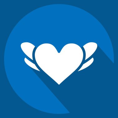 İkon Kalp. Dekorasyon sembolüyle ilgili. Uzun gölge tarzı. Basit dizayn edilebilir. Basit resimleme