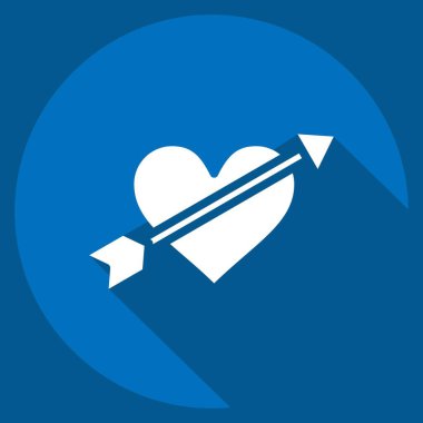 Simge Aşk Tanrısı. Dekorasyon sembolüyle ilgili. Uzun gölge tarzı. Basit dizayn edilebilir. Basit resimleme