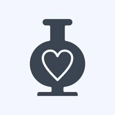 Simge vazosu. Dekorasyon sembolüyle ilgili. Kabartma tarzı. Basit dizayn edilebilir. Basit resimleme