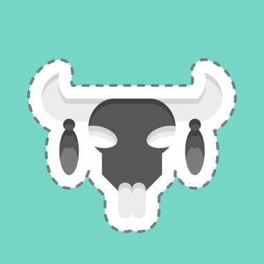 Çıkartma çizgisi Amerikan Yerlisi sembolü ile ilişkili Kafatası 2 'yi kesti. Basit tasarım düzenlenebilir