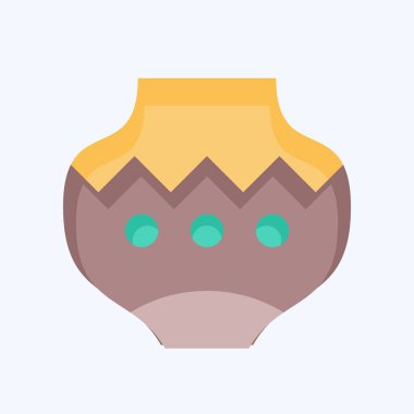 Simge çömleği. Amerikan Yerli Sembolü ile ilgili. Düz stil. Basit tasarım düzenlenebilir