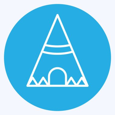 Icon Çadırı. Amerikan Yerli Sembolü ile ilgili. Mavi gözlü. Basit tasarım düzenlenebilir