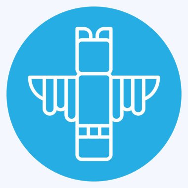 Simge Totem. Amerikan Yerli Sembolü ile ilgili. Mavi gözlü. Basit tasarım düzenlenebilir