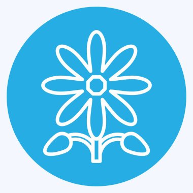 İkon Ayçiçeği. Amerikan Yerli Sembolü ile ilgili. Mavi gözlü. Basit tasarım düzenlenebilir