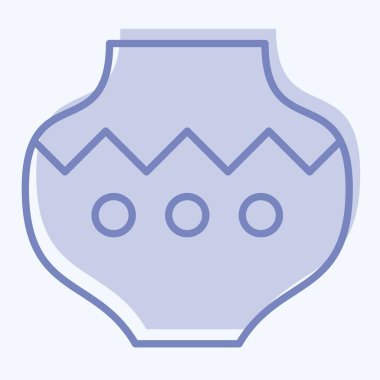 Simge çömleği. Amerikan Yerli Sembolü ile ilgili. İki ton stili. Basit tasarım düzenlenebilir