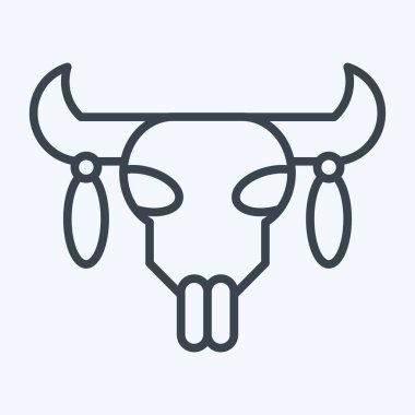 Icon Skull 2, Amerikan Yerli Sembolü ile ilişkili. Sıra tarzı. Basit tasarım düzenlenebilir