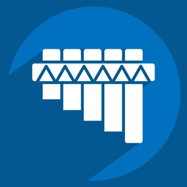 Simge Pan Flütü. Amerikan Yerli Sembolü ile ilgili. Uzun gölge tarzı. Basit tasarım düzenlenebilir