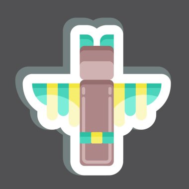 Etiket Totem. Amerikan Yerli Sembolü ile ilgili. Basit tasarım düzenlenebilir