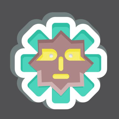 Etiket Maskesi. Amerikan Yerli Sembolü ile ilgili. Basit tasarım düzenlenebilir