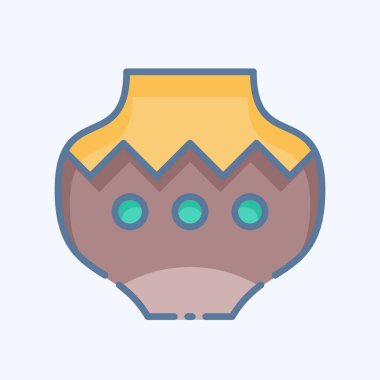 Simge çömleği. Amerikan Yerli Sembolü ile ilgili. Karalama stili. Basit tasarım düzenlenebilir