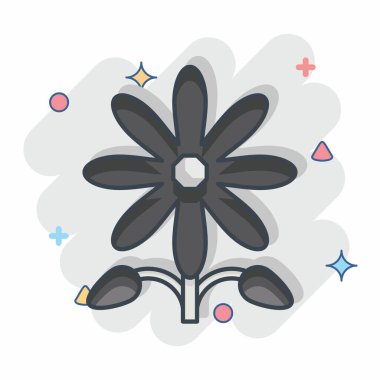 İkon Ayçiçeği. Amerikan Yerli Sembolü ile ilgili. Çizgi roman. Basit tasarım düzenlenebilir