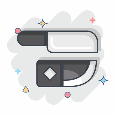 Simge Bıçağı. Amerikan Yerli Sembolü ile ilgili. Çizgi roman. Basit tasarım düzenlenebilir