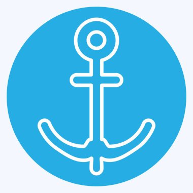 Simge Sunucusu. Deniz sembolüyle ilgili. Mavi gözlü. Basit dizayn edilebilir. Basit resimleme