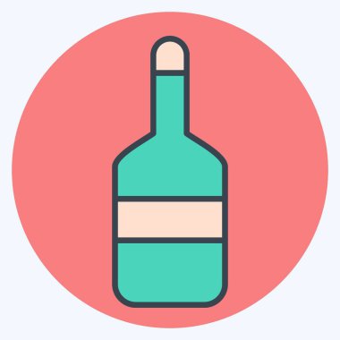 Simge Şişe. Deniz sembolüyle ilgili. renk arkadaşı stili. Basit dizayn edilebilir. Basit resimleme