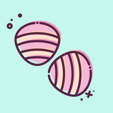 Icon Midyesi. Deniz sembolüyle ilgili. MBE tarzı. Basit dizayn edilebilir. Basit resimleme