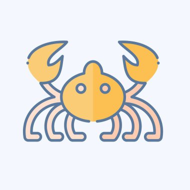 İkon yengeci. Deniz sembolüyle ilgili. Karalama stili. Basit dizayn edilebilir. Basit resimleme