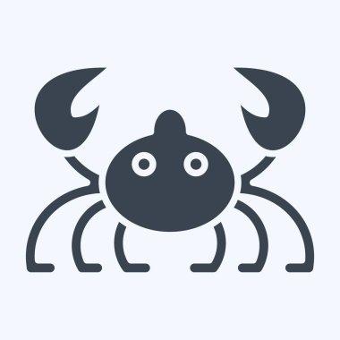 İkon yengeci. Deniz sembolüyle ilgili. Kabartma tarzı. Basit dizayn edilebilir. Basit resimleme