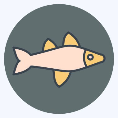 Simge Balığı. Deniz sembolüyle ilgili. renk arkadaşı stili. Basit dizayn edilebilir. Basit resimleme