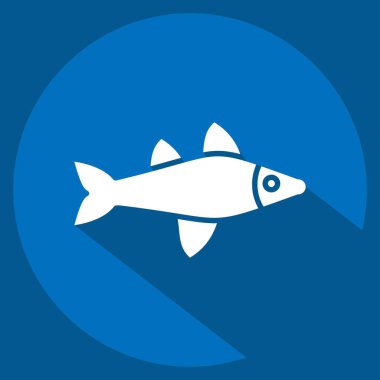 Simge Balığı. Deniz sembolüyle ilgili. Uzun gölge tarzı. Basit dizayn edilebilir. Basit resimleme