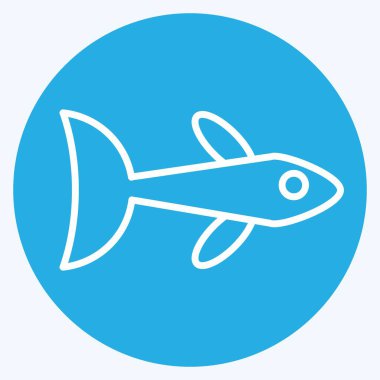 Simge Neon Tetra. Deniz sembolüyle ilgili. Mavi gözlü. Basit dizayn edilebilir. Basit resimleme