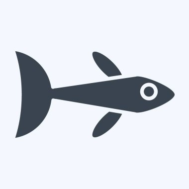 Simge Neon Tetra. Deniz sembolüyle ilgili. Kabartma tarzı. Basit dizayn edilebilir. Basit resimleme