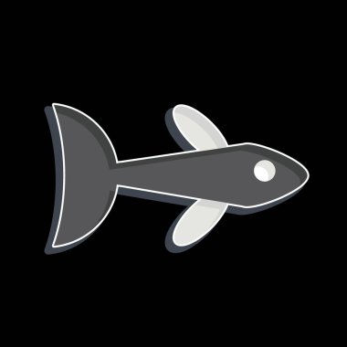 Simge Neon Tetra. Deniz sembolüyle ilgili. Parlak bir stil. Basit dizayn edilebilir. Basit resimleme